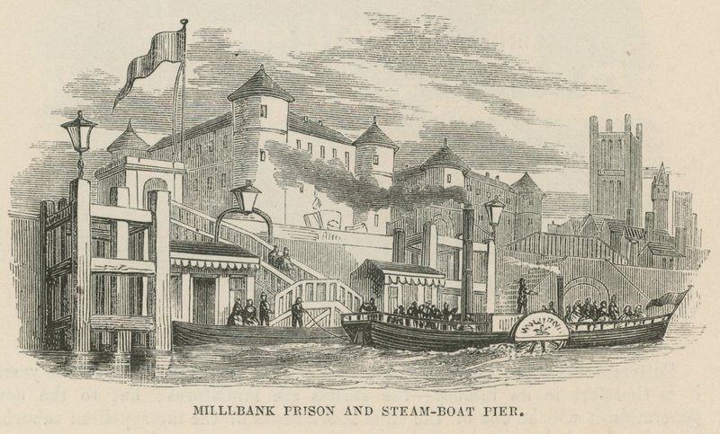 Millbank Fængsel og dampbådsmole af English School