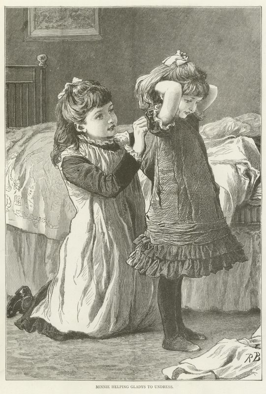 Minnie helping Gladys to undress  af English School