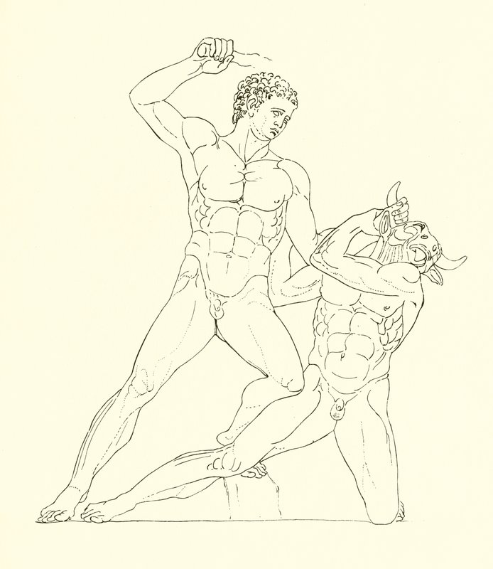 Minotaur dræbt af Theseus, Herkules