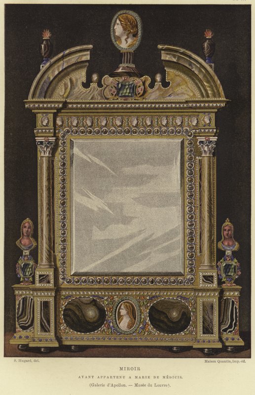 Spejl som tilhørte Marie de Medici, dronning af Frankrig af English School