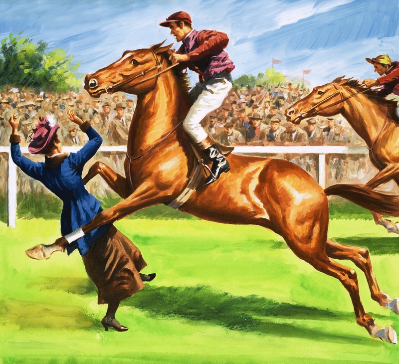 Frøken Emily Wilding Davison dræbte sig selv på Derby Day af English School