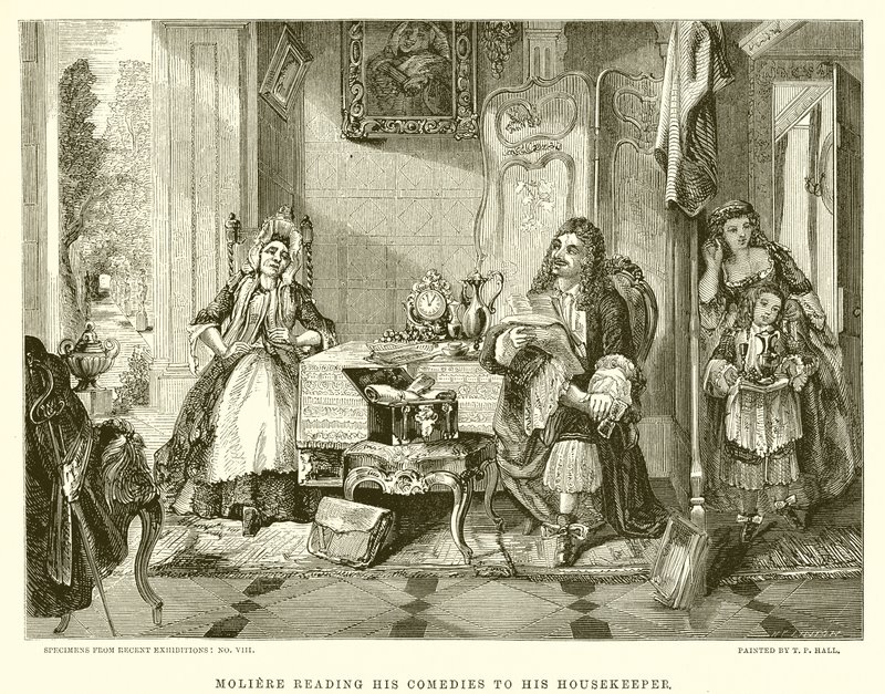 Moliere læser sine komedier for sin husholderske af English School
