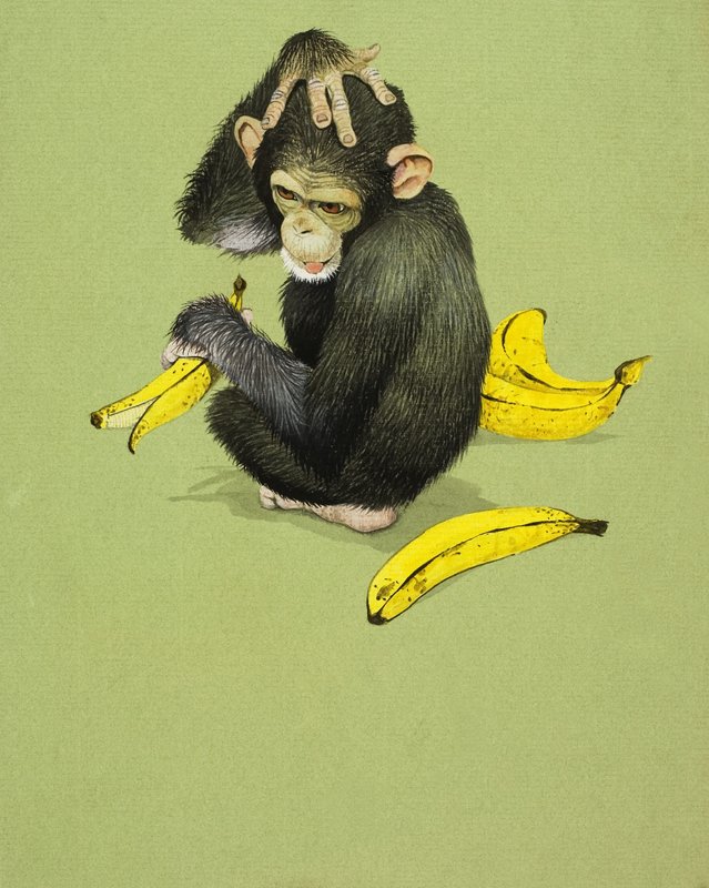 Abe med bananer af English School
