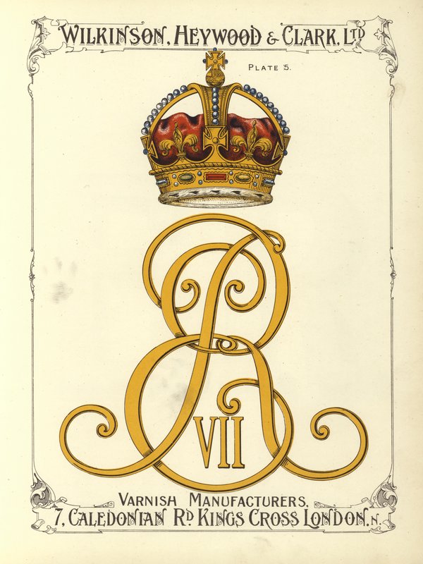 Monogram af kong Edward VII (chromolitho) af English School