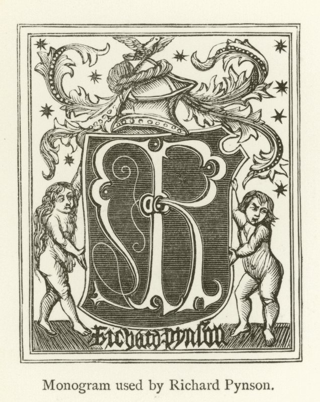 Monogram brugt af Richard Pynson af English School