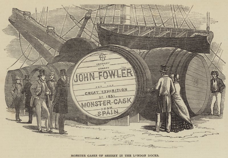 Monster Fade af Sherry i London Docks (gravering) af English School