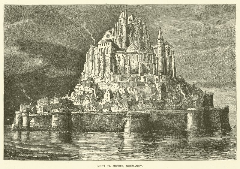 Mont St Michel, Normandiet (kobberstik) af English School