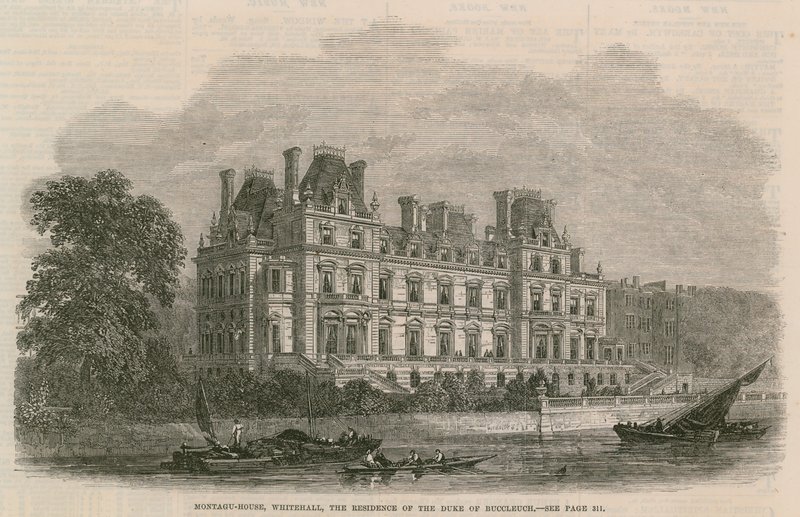 Montagu House i Whitehall af English School