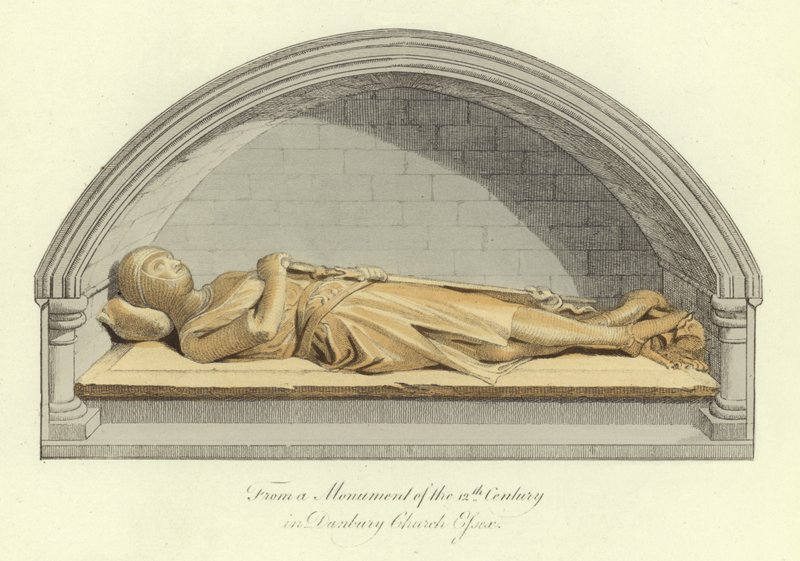 Monument fra det 12. århundrede i Danbury Church, Essex af English School