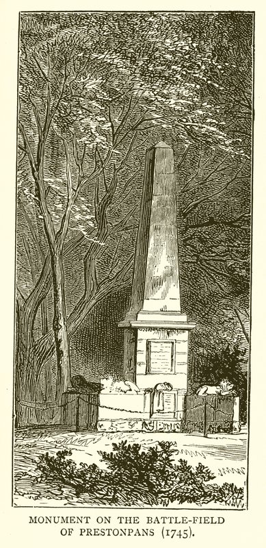 Monument på slagmarken ved Prestonpans (1745) af English School