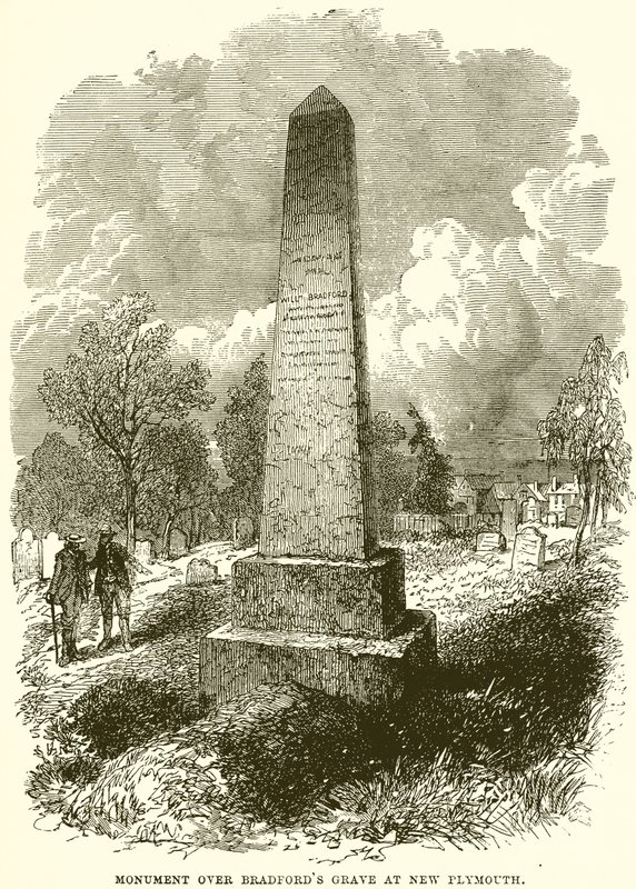 Monument over Bradfords Grave i New Plymouth af English School