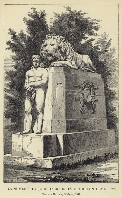 Monument til John Jackson på Brompton Cemetery, Thomas Butler, Sculpsit, 1847 af English School