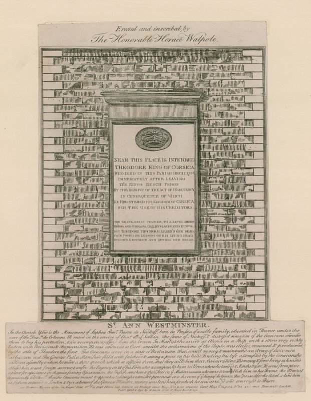 Monument til Theodore, konge af Korsika af English School
