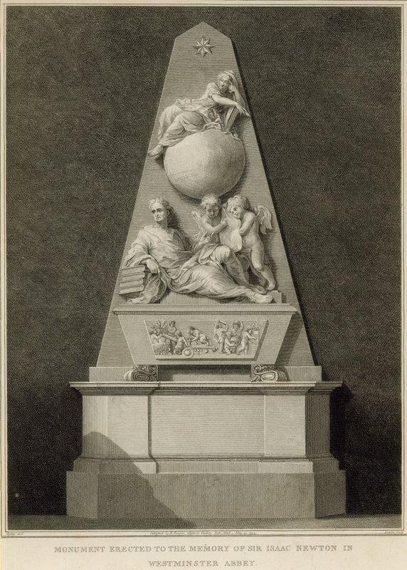 Monument til minde om Sir Isaac Newton af English School