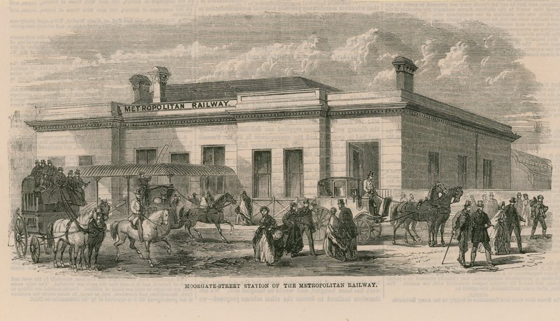 Moorgate Street Station af Metropolitan Railway af English School