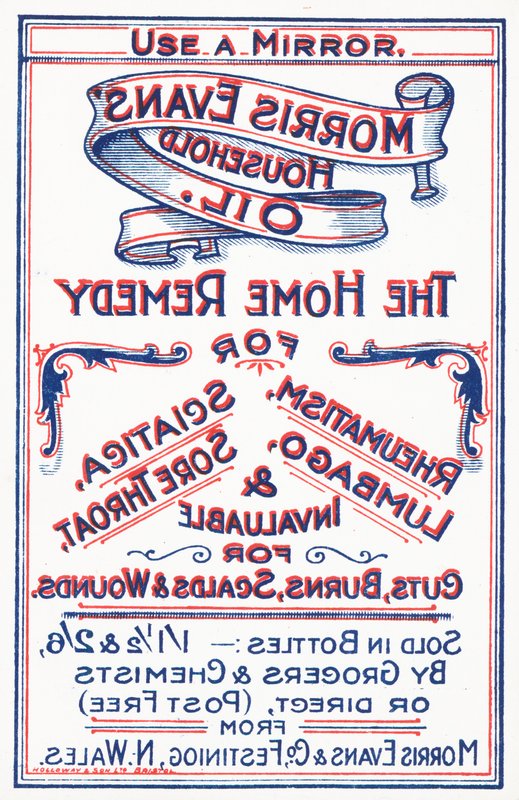 Morris Evans husholdningsolie af English School