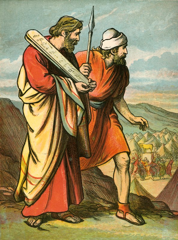 Moses og Joshua ser Guldkalven af English School