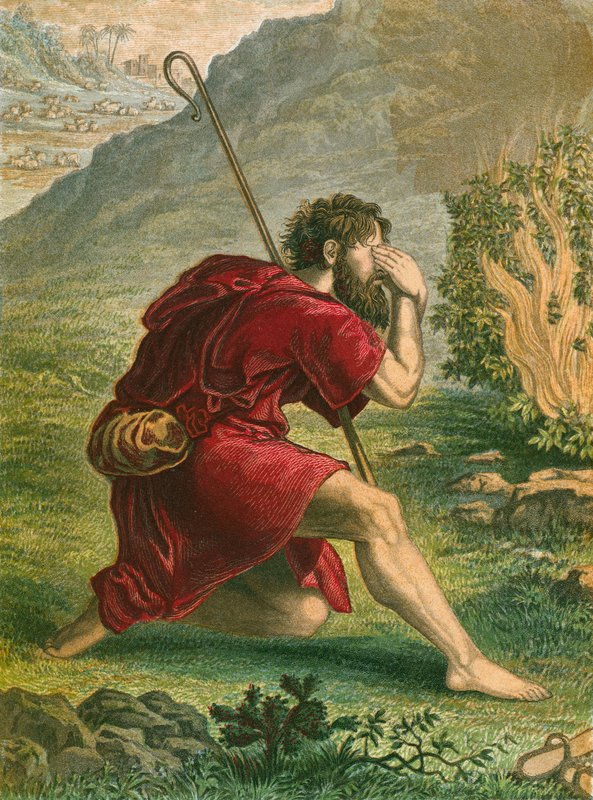 Moses foran den brændende busk af English School