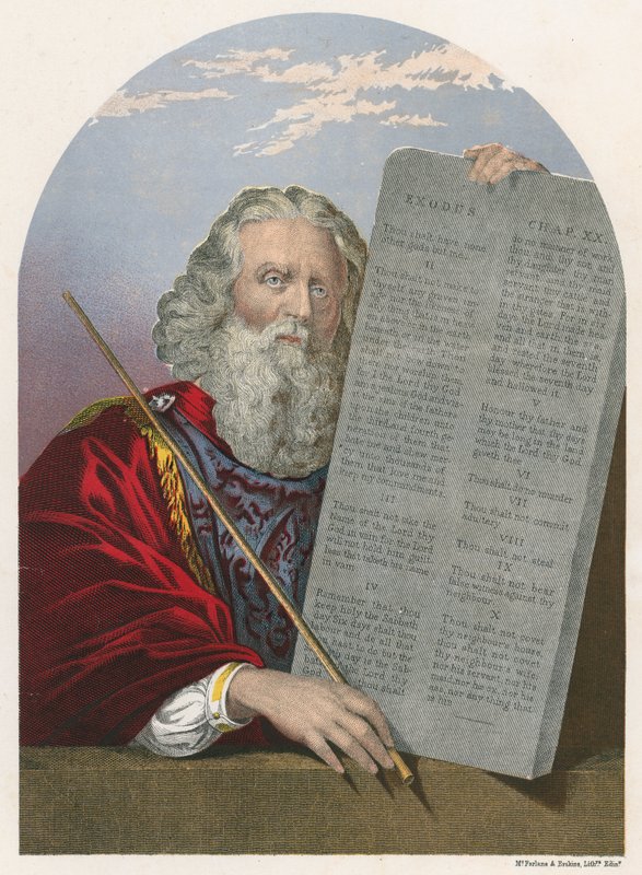Moses med lovens tavler af English School