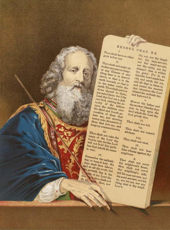Moses med lovens tavler af English School
