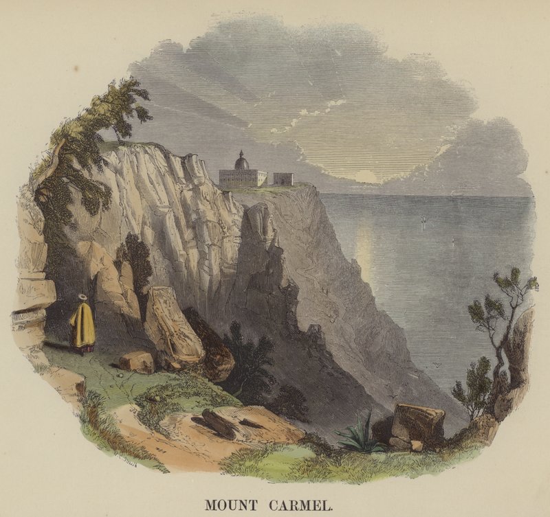 Mount Carmel (farvet gravering) af English School