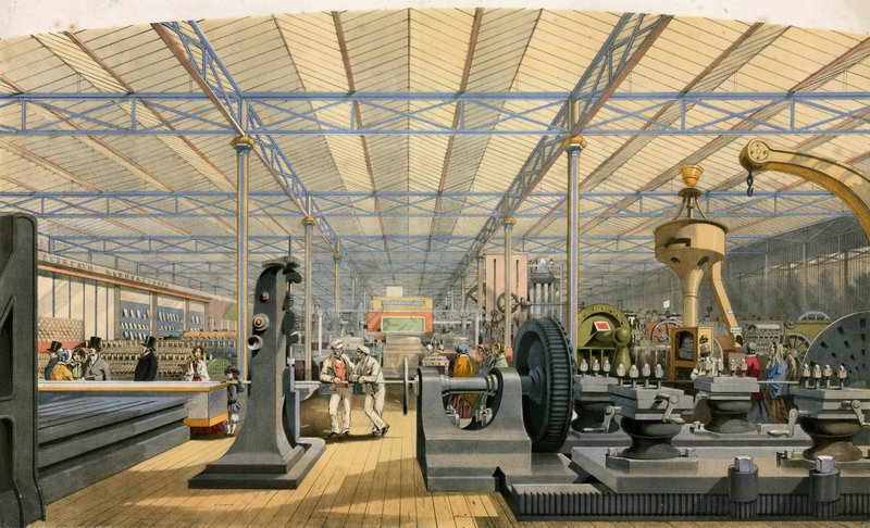 Moving Machinery, Great Exhibition, 1851 af English School