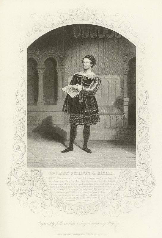 Mr Barry Sullivan som Hamlet, akt II, scene ii af English School