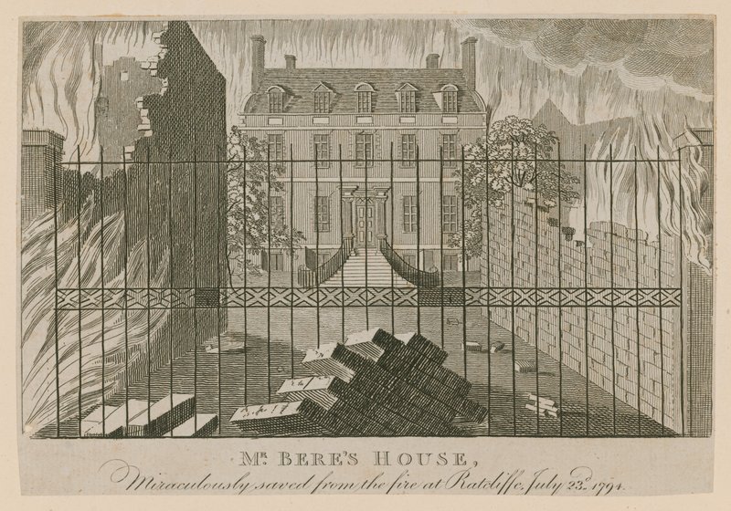 Mr. Beres House, mirakuløst reddet fra branden ved Ratcliffe, 23. juli 1794 af English School