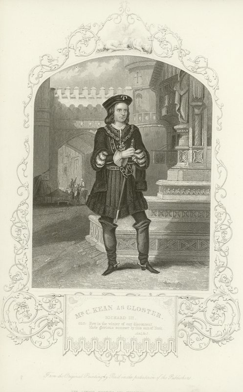 Mr C Kean som Gloster, Richard III, Akt I, Scene I af English School
