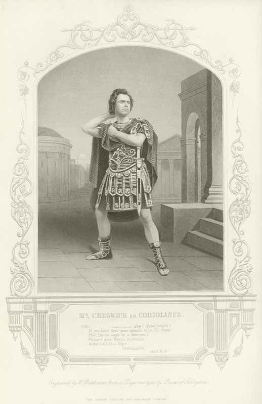 Mr. Creswick som Coriolanus, Coriolanus, Akt V, Scene III af English School