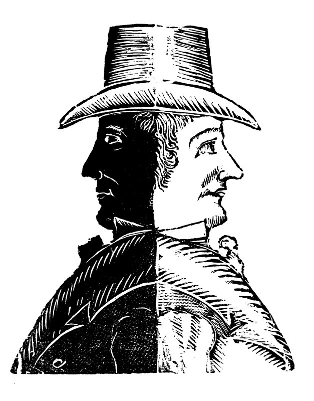 Mr Doubleface, en mand, der ikke er til at stole på (gravering) af English School