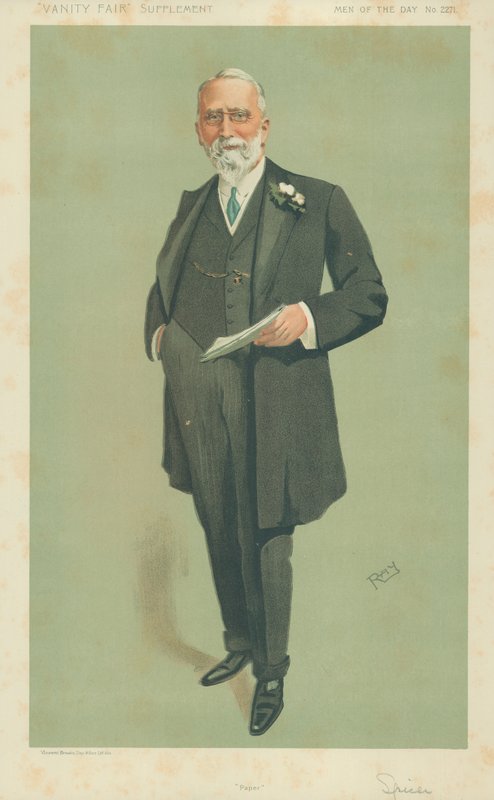 Mr Evan Spicer, Paper, 8. maj 1912, Vanity Fair tegneserie af English School