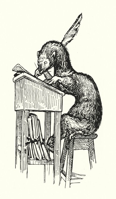 Mr Ferret at Work (litho) af English School