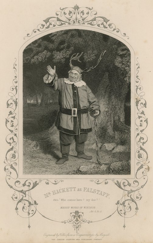 Mr Hackett som Falstaff i The Merry Wives of Windsor af English School