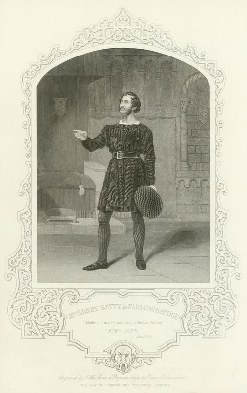 Mr Henry Betty som Faulconbridge, King John, Act I, Scene 1 af English School