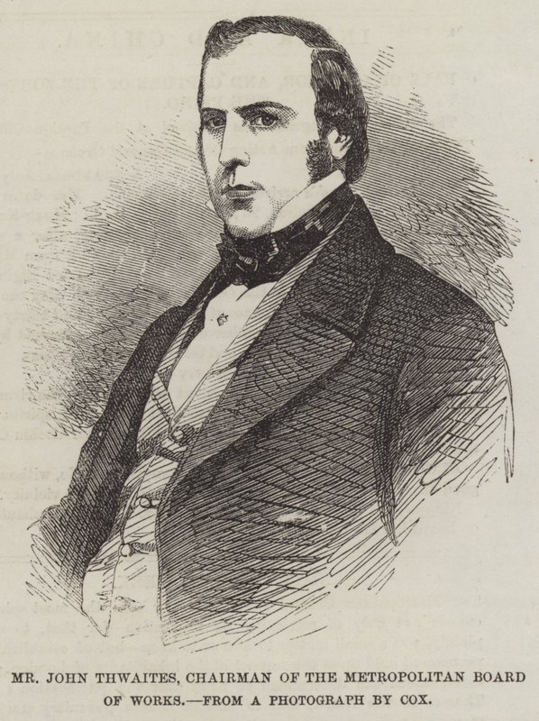 John Thwaites, formand for Metropolitan Board of Works (gravering) af English School