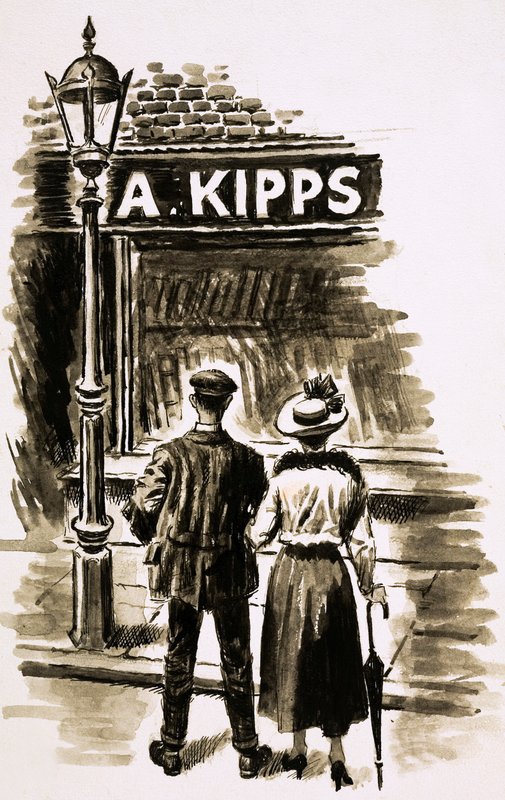 Mr Kipps (gouache på papir) af English School