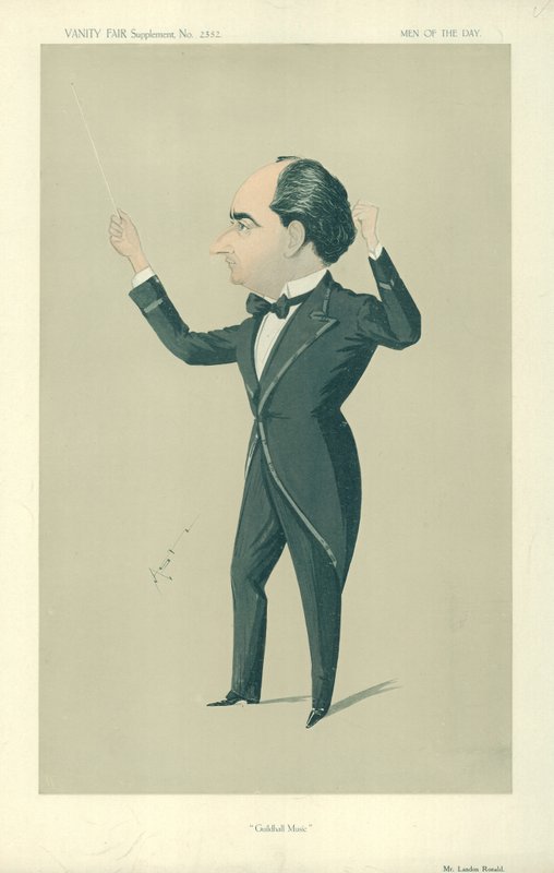 Mr Landon Ronald, Guildhall Music, 13. december 1913, Vanity Fair tegnefilm af English School