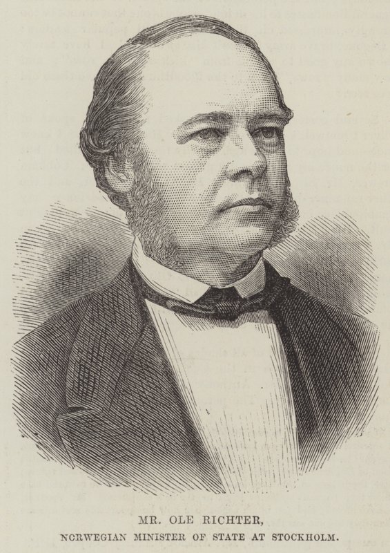Ole Richter, norsk statsminister i Stockholm (gravering) af English School