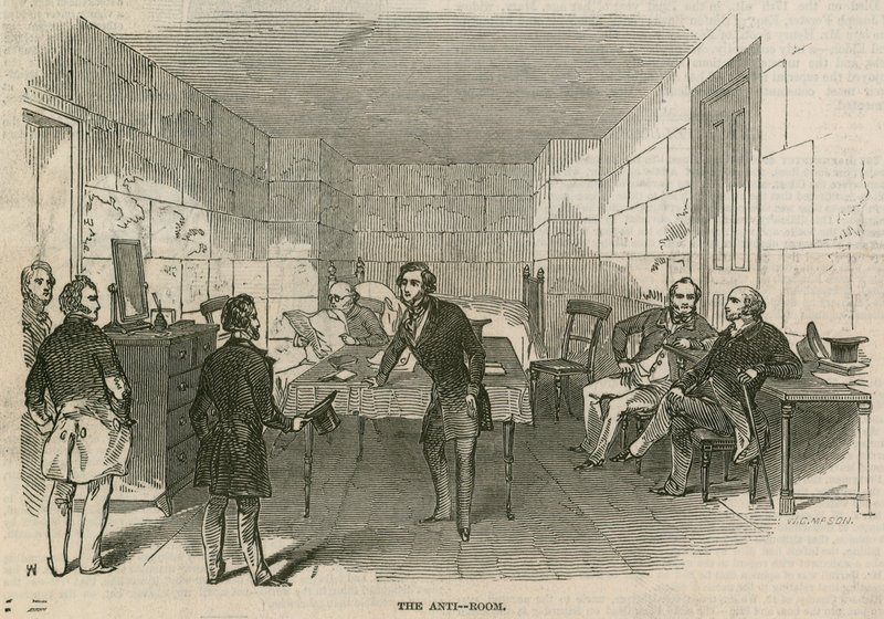 Smith OBrien, MP, varetægtsfængslet i Underhuset: The Anti-Room af English School