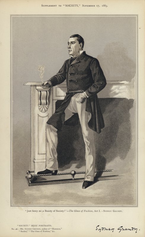 Mr Sydney Grundy (farve litho) af English School