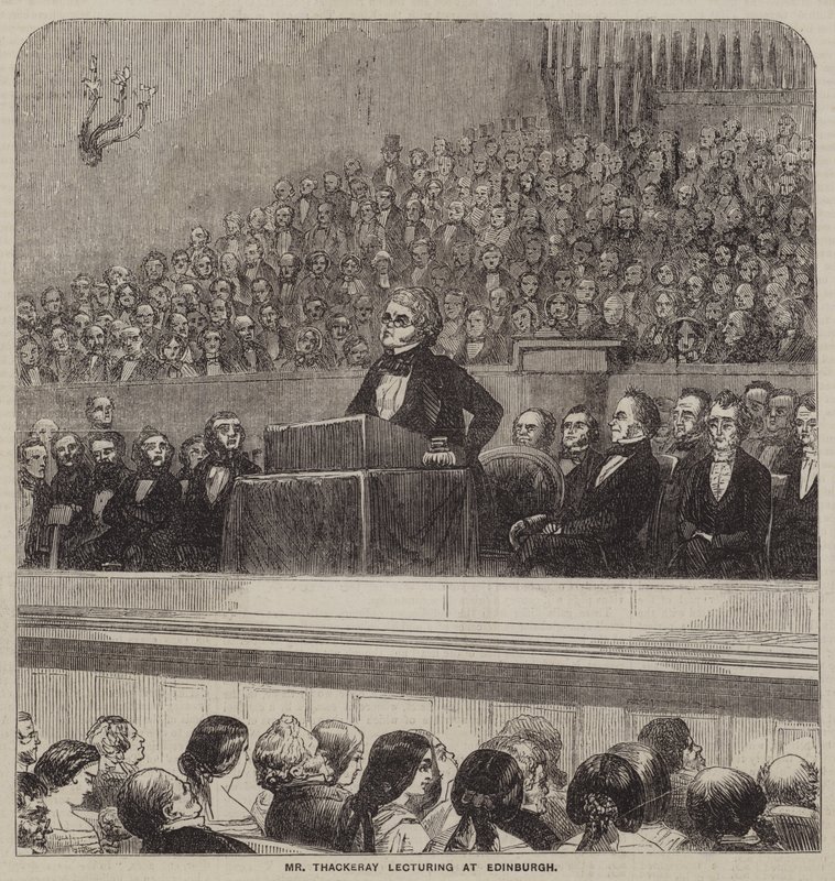 Mr. Thackeray forelæser i Edinburgh (gravering) af English School