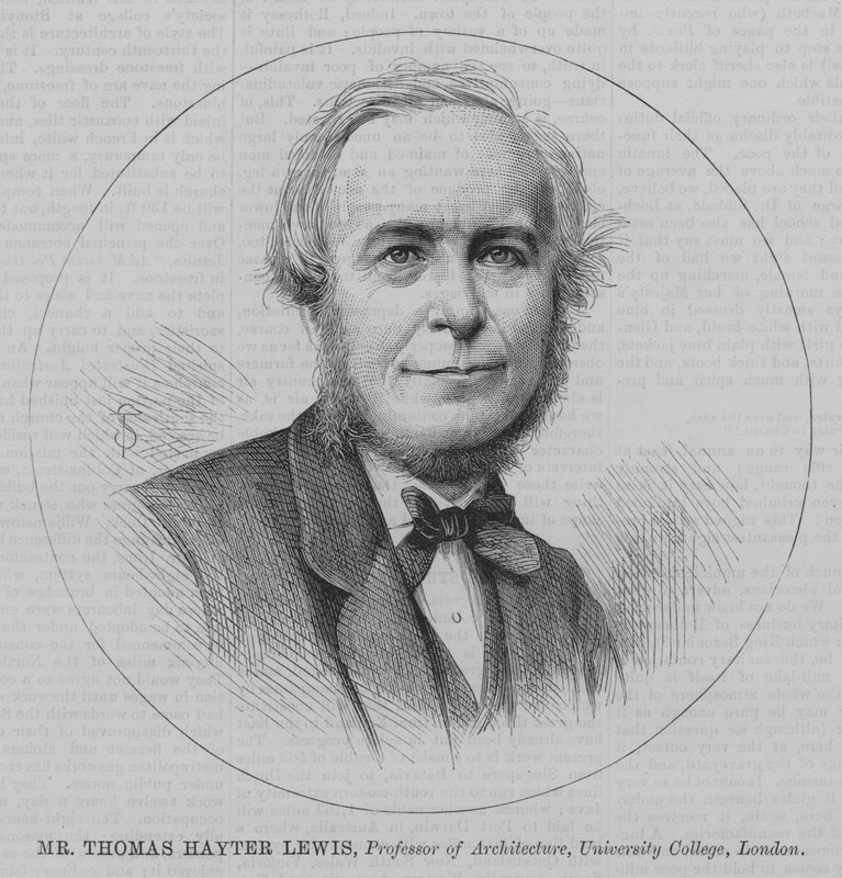 Thomas Hayter Lewis, professor i arkitektur, University College, London (gravering) af English School
