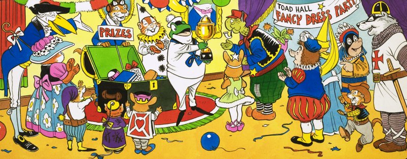 Mr Toad overrækker præmier til en fest med udklædning af English School