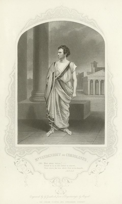 Hr. Vandenhoff som Coriolanus, Coriolanus, Akt II, Scene III af English School
