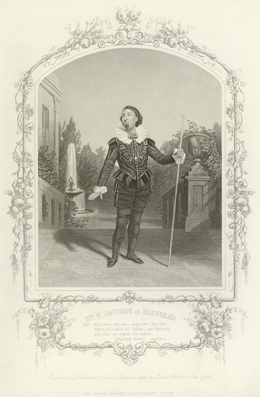 Mr. W Davidge som Malvolio, Twelfth Night, Act III, scene iv af English School