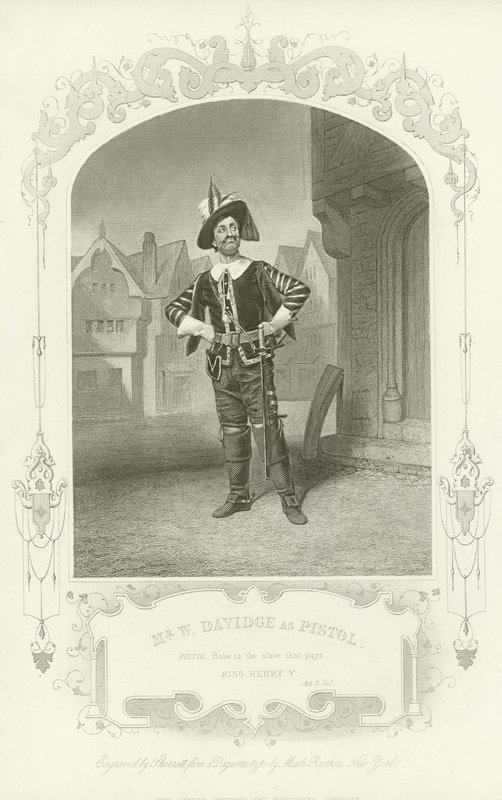 Mr W Davidge som pistol, King Henry V, akt II, Scene I af English School