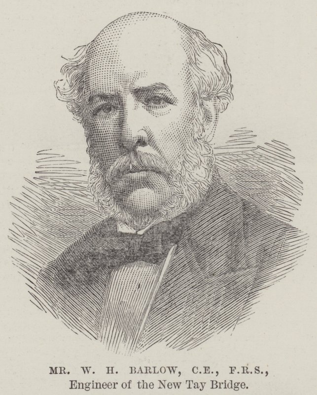 W H Barlow, CE, FRS, ingeniør af New Tay Bridge (gravering) af English School