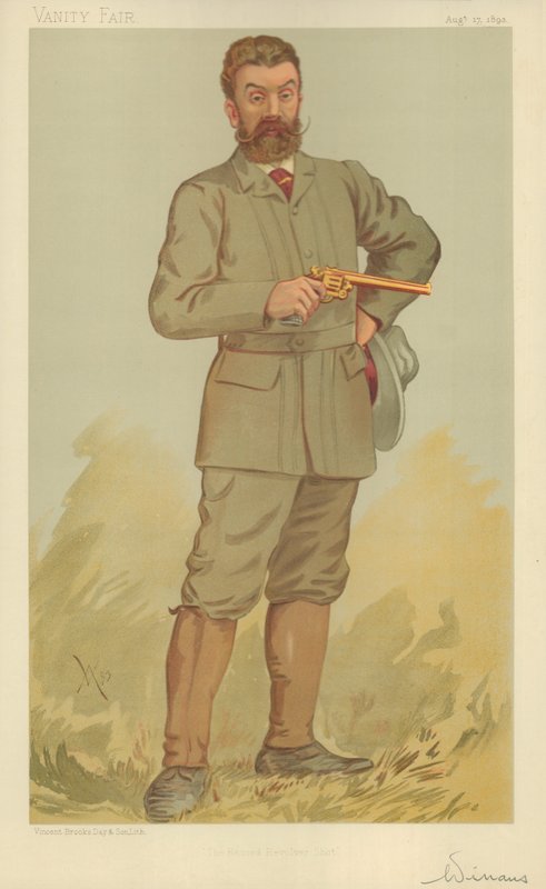 Mr. Walter Winans, The record revolver shot, 17. august 1893, Vanity Fair tegneserie af English School