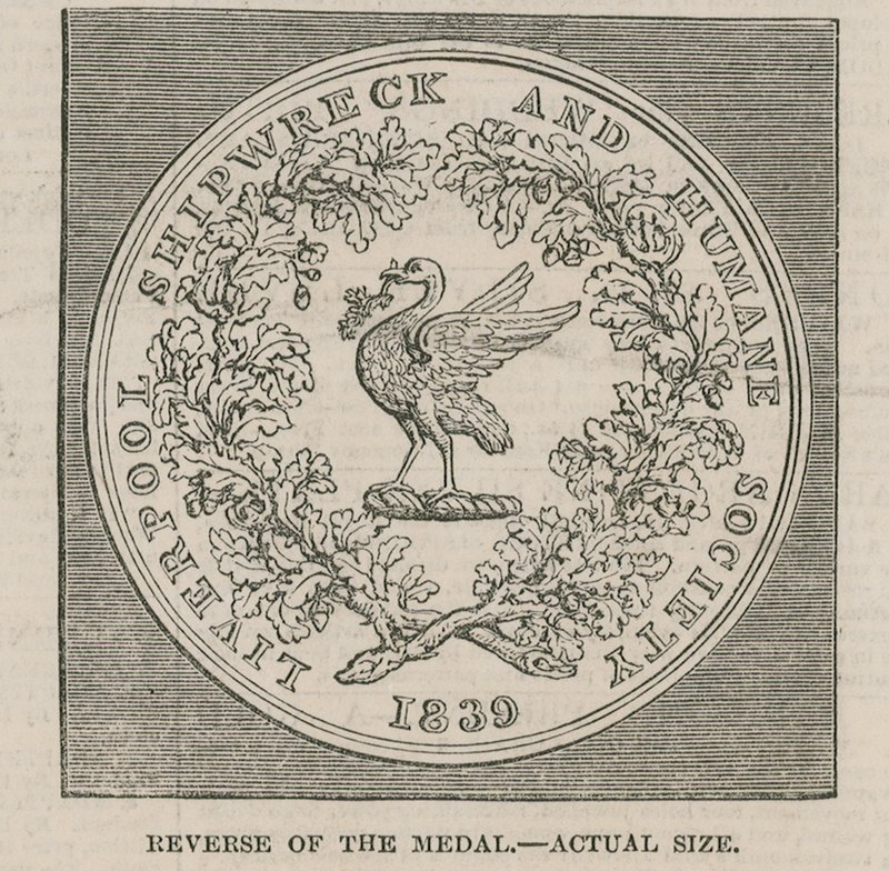 Mr. Lyons design til Liverpool Shipwreck and Humane Societies Medal af English School